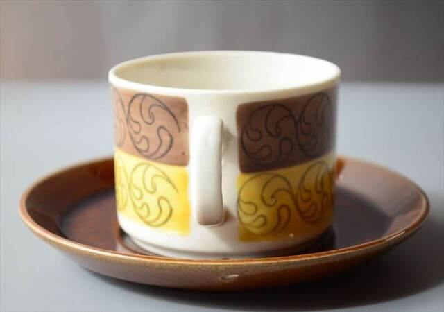 スウェーデン製 Gefle EK カップ＆ソーサー ゲフレ エーク Upsara Ekeby 北欧食器 磁器 陶器 アンティーク_260312