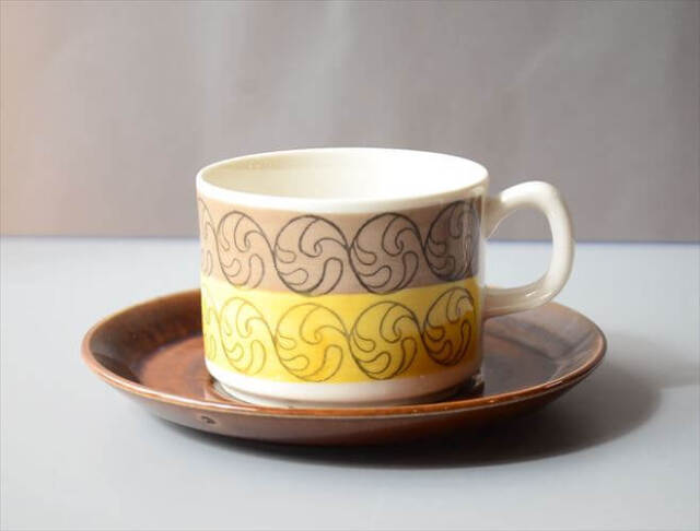 スウェーデン製 Gefle EK カップ＆ソーサー ゲフレ エーク Upsara Ekeby 北欧食器 磁器 陶器 アンティーク_260312