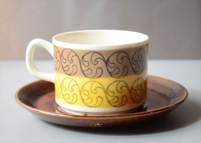 スウェーデン製 Gefle EK カップ＆ソーサー ゲフレ エーク Upsara Ekeby 北欧食器 磁器 陶器 アンティーク_260312