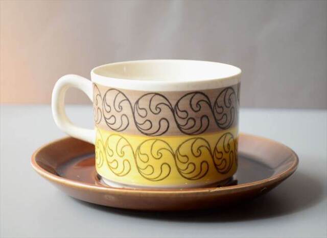スウェーデン製 Gefle EK カップ＆ソーサー ゲフレ エーク Upsara Ekeby 北欧食器 磁器 陶器 アンティーク_260312