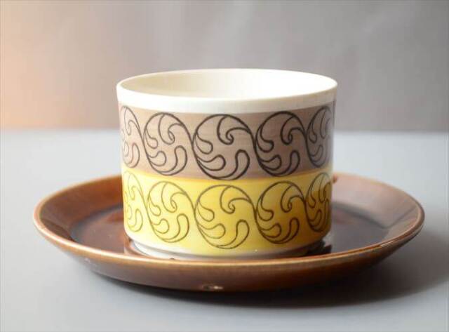 スウェーデン製 Gefle EK カップ＆ソーサー ゲフレ エーク Upsara Ekeby 北欧食器 磁器 陶器 アンティーク_260312