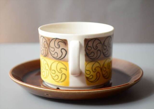 スウェーデン製 Gefle EK カップ＆ソーサー ゲフレ エーク Upsara Ekeby 北欧食器 磁器 陶器 アンティーク_260312