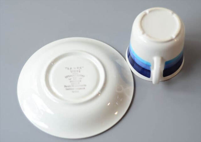 スウェーデン製 Upsala Ekeby Gefle LA MER カップ&ソーサー ゲフレ 北欧食器 磁器 陶器 アンティーク ヴィンテージ_260313