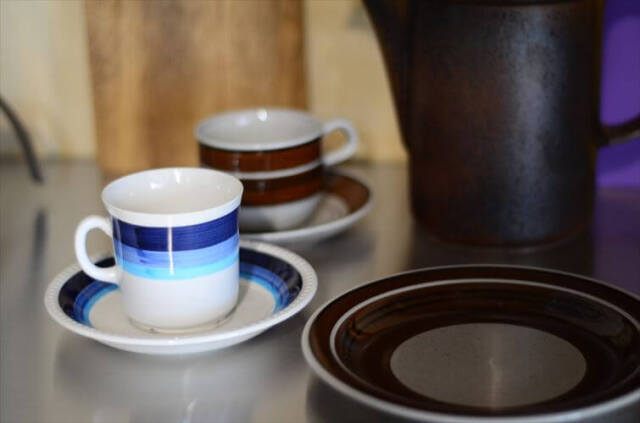 スウェーデン製 Upsala Ekeby Gefle LA MER カップ&ソーサー ゲフレ 北欧食器 磁器 陶器 アンティーク ヴィンテージ_260313