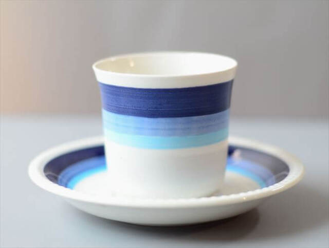 スウェーデン製 Upsala Ekeby Gefle LA MER カップ&ソーサー ゲフレ 北欧食器 磁器 陶器 アンティーク ヴィンテージ_260313