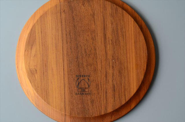 デンマーク製 Digsmed チークのセパレートプレート 22cm 無垢材 木製 トレー カフェプレート 北欧 ヴィンテージ
