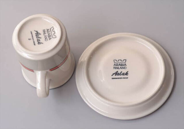 ARABIA アラビア aslak カップ&ソーサー 7.5cm高 アスラク 北欧食器 フィンランド ヴィンテージ アンティーク_260417
