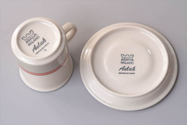 ARABIA アラビア aslak カップ&ソーサー 7.5cm高 アスラク 北欧食器 フィンランド ヴィンテージ アンティーク_260417