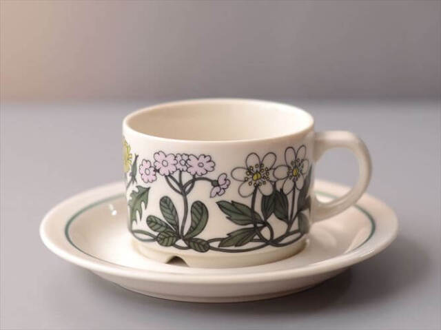 ARABIA アラビア Flora カップ＆ソーサー フローラ Esteri Tomulaの名作 北欧 ヴィンテージ アンティーク