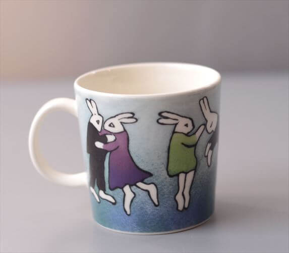 ARABIA Helja Liukko-Sundstrom Dancing Bunnies マグカップ アラビア ヘルヤ ダンスウサギ フィンランド 北欧 ヴィンテージ