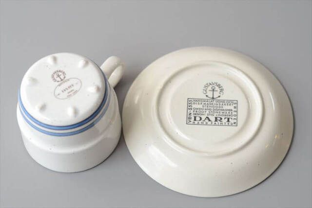 Gustavsberg グスタフスベリ DART カップ&ソーサー ダート スウェーデン 北欧 食器 磁器 アンティーク ヴィンテージ_260514