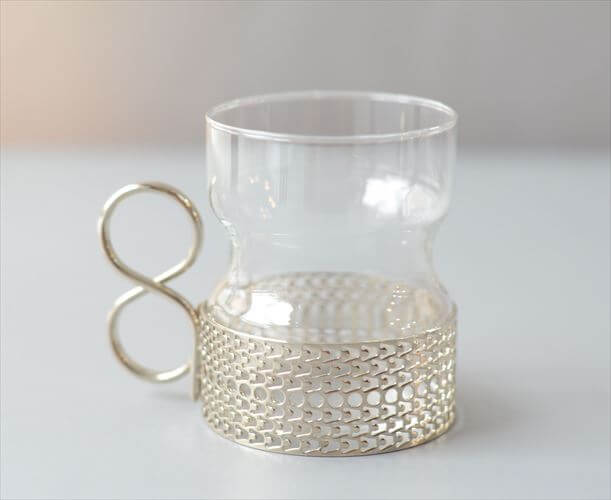 iittala イッタラ Tsaikka ツァイッカ グラスカップ クリア×シルバー ホルダー ガラス 北欧 ヴィンテージ_260522