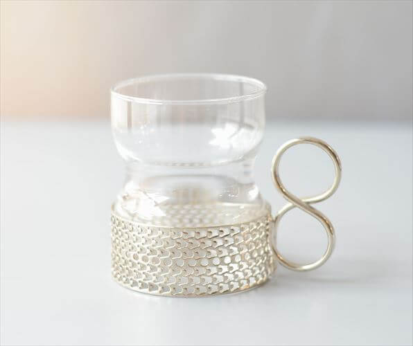 iittala イッタラ Tsaikka ツァイッカ グラスカップ クリア×シルバー ホルダー ガラス 北欧 ヴィンテージ_260522