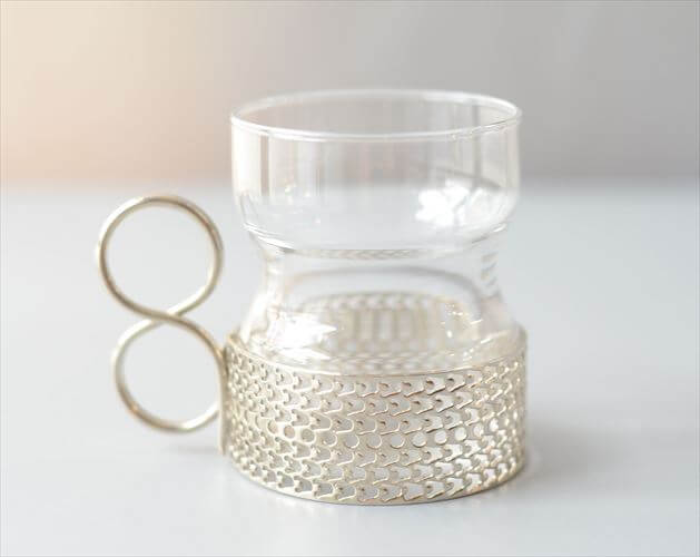 iittala イッタラ Tsaikka ツァイッカ グラスカップ クリア×シルバー ホルダー ガラス 北欧 ヴィンテージ_260522