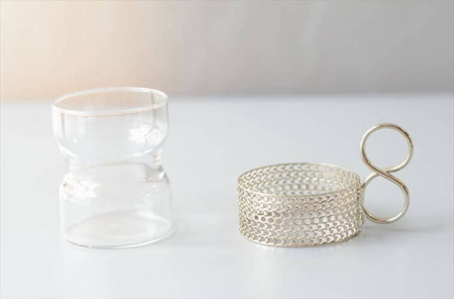 iittala イッタラ Tsaikka ツァイッカ グラスカップ クリア×シルバー ホルダー ガラス 北欧 ヴィンテージ_260522