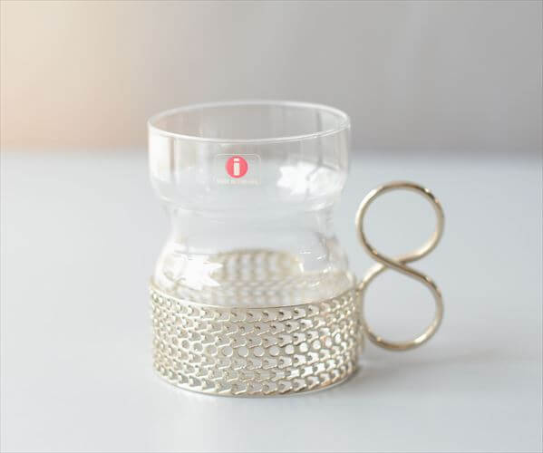 iittala イッタラ Tsaikka ツァイッカ グラスカップ クリア×シルバー ホルダー ガラス 北欧 ヴィンテージ_260522