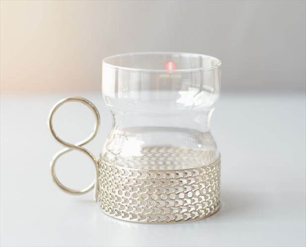 iittala イッタラ Tsaikka ツァイッカ グラスカップ クリア×シルバー ホルダー ガラス 北欧 ヴィンテージ_260522
