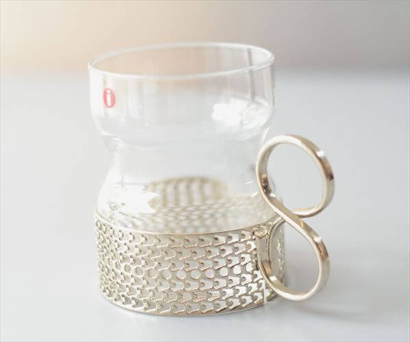 iittala イッタラ Tsaikka ツァイッカ グラスカップ クリア×シルバー ホルダー ガラス 北欧 ヴィンテージ_260522