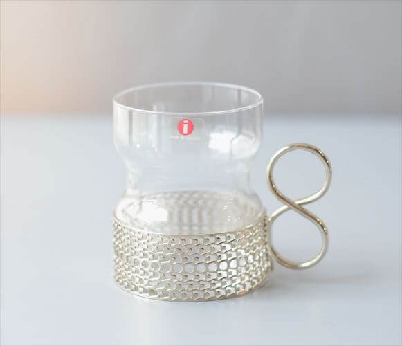 iittala イッタラ Tsaikka ツァイッカ グラスカップ クリア×シルバー ホルダー ガラス 北欧 ヴィンテージ_260522