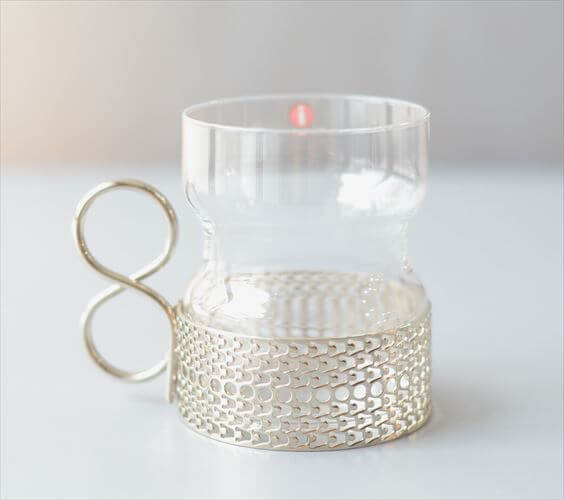 iittala イッタラ Tsaikka ツァイッカ グラスカップ クリア×シルバー ホルダー ガラス 北欧 ヴィンテージ_260522