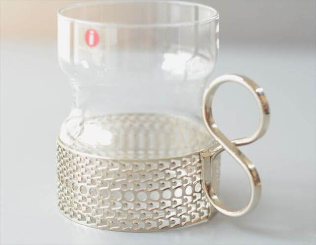 iittala イッタラ Tsaikka ツァイッカ グラスカップ クリア×シルバー ホルダー ガラス 北欧 ヴィンテージ_260522