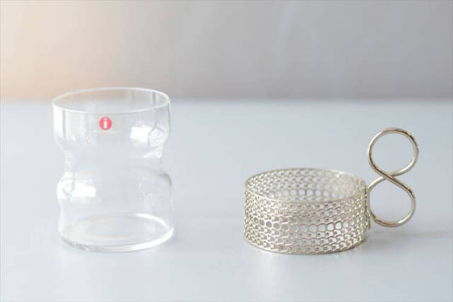 iittala イッタラ Tsaikka ツァイッカ グラスカップ クリア×シルバー ホルダー ガラス 北欧 ヴィンテージ_260522