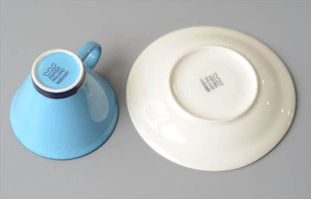 ARABIA アラビア Harlekin Turquoise カップ&ソーサー ハレキン Inkeri Leivo 北欧食器 フィンランド ヴィンテージ_260616