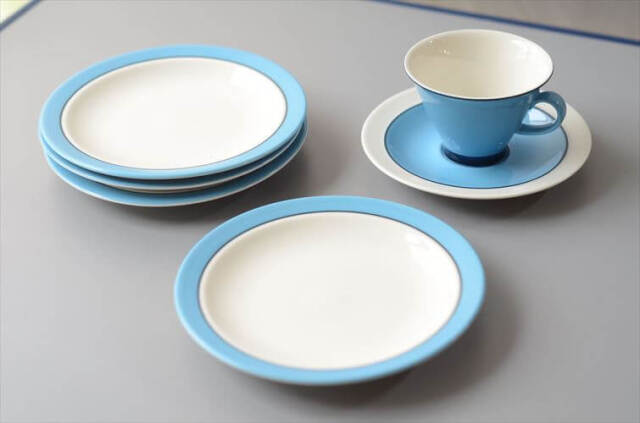 ARABIA アラビア Harlekin Turquoise 17cm プレート お皿 ハレキン Inkeri Leivo 北欧食器 フィンランド ヴィンテージ _260617