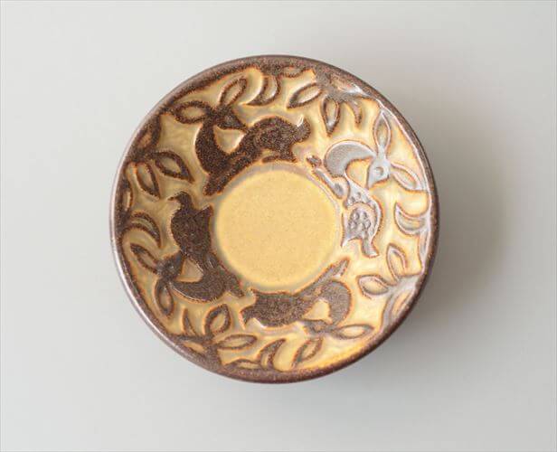 デンマーク製 Michael Anderson かわいい鹿のレリーフ 小皿 12.5cm トレー 豆皿 ミケルアナセン 北欧 ヴィンテージ_260716