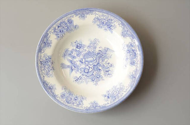 ノルウェー製 Egersund 青い鳥とお花の深皿 22cm スーププレート