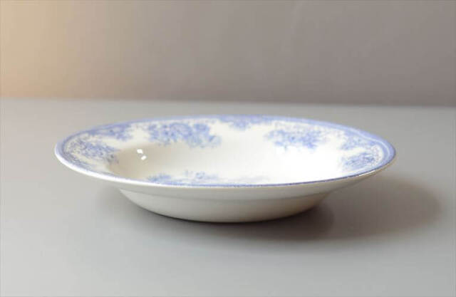 ノルウェー製 Egersund 青い鳥とお花の深皿 22cm スーププレート
