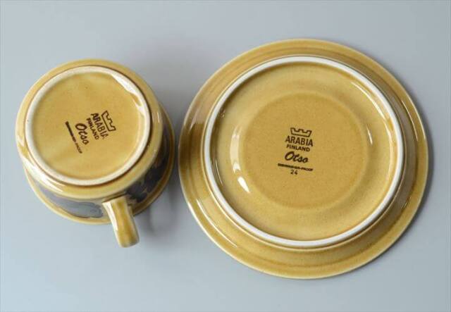 ARABIA アラビア Otso ティーカップ＆ソーサー オッソ 北欧食器 フィンランド 陶器 北欧 ヴィンテージ アンティーク_260828
