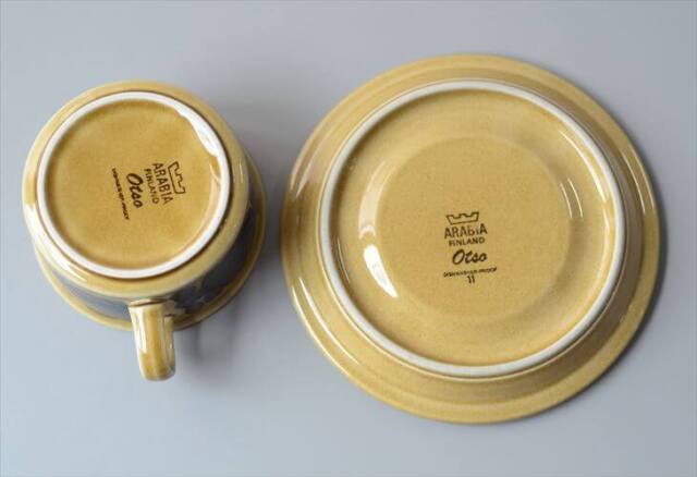ARABIA アラビア Otso ティーカップ＆ソーサー オッソ 北欧食器 フィンランド 陶器 北欧 ヴィンテージ アンティーク_260828