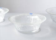 ラベル付! フィンランド製 Nuutajarvi Lastu ガラスボウル φ14cm ヌータヤルヴィ ラッツオ ラスツ 北欧 食器 ヴィンテージ_251020