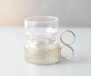 iittala イッタラ Tsaikka ツァイッカ グラスカップ クリア×シルバー ホルダー ガラス 北欧 ヴィンテージ_260522