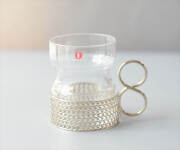 iittala イッタラ Tsaikka ツァイッカ グラスカップ クリア×シルバー ホルダー ガラス 北欧 ヴィンテージ_260522