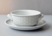 ドイツ製 VILLEROY&BOCH Dalarna 両手付きスープボウル＆ソーサー ビレロイ＆ボッホ ダラーナ 陶器 ヴィンテージ_260915