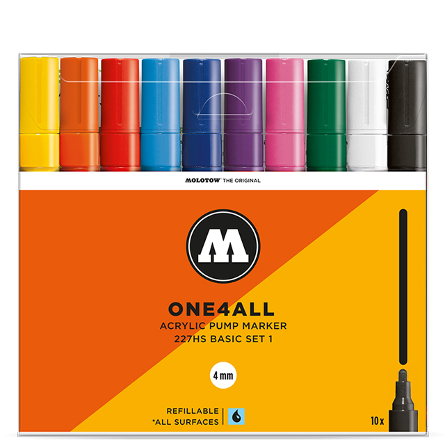 MOLOTOW ONE4ALL 227HS  ベーシックキット1 Pump Marker10本セット