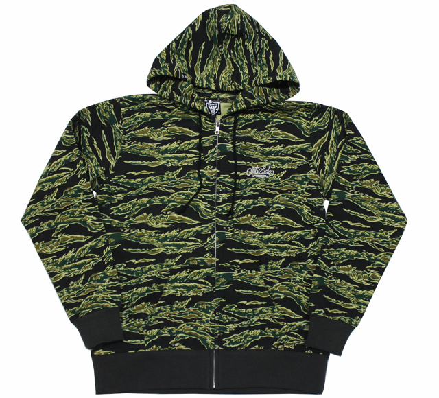 ARTSIDE WA2デザイン "スクリプトロゴ" Zip Hoodパーカー タイガーカモ