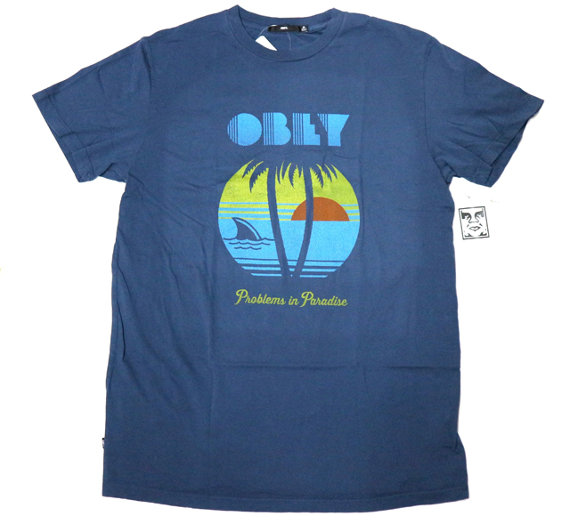 OBEY  ''PROBLEMS IN PARADISE'' プレミアム Tシャツ ネイビー