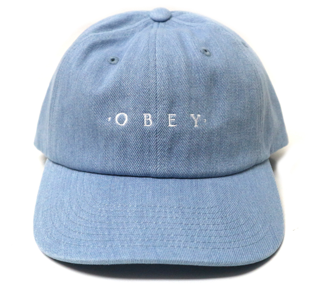OBEY INTENTION 6パネル スナップバック CAP デニム