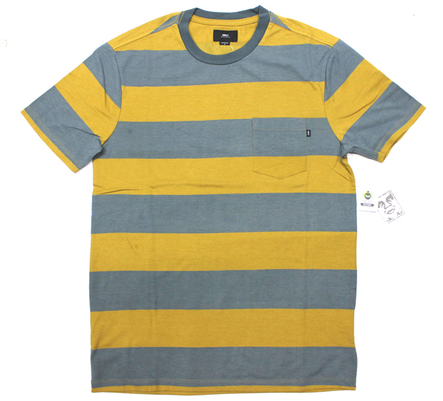OBEY  ''MACARTHUR'' ボーダー ポケット Tシャツ イエロー
