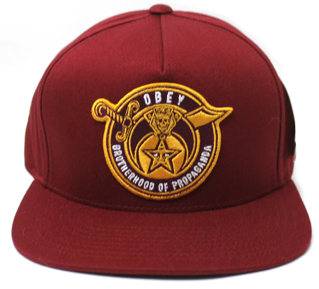 OBEY BROTHERHOOD スナップバック CAP バーガンディ　
