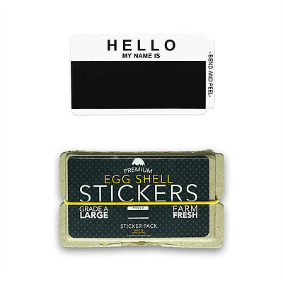 ''EGGSHELL STICKER'' Hello My Name is Black Blanks  80枚入り