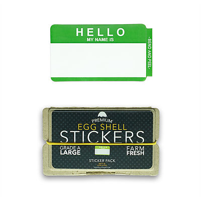 ''EGGSHELL STICKER''Hello My Name Is Green Blanks  80枚入り