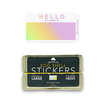''EGGSHELL STICKER'' Hello My Name is Hologram Blanks 50枚入り