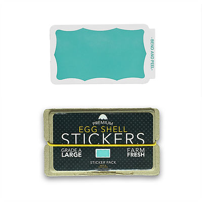 ''EGGSHELL STICKER'' Teal Wavy Border Blanks   80枚入り