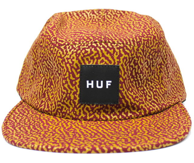 HUF  ''MEMPHIS BOX LOGO VOLLEY  ''　5パネルCAP ワイン