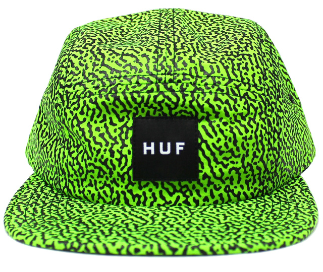 HUF  ''MEMPHIS BOX LOGO VOLLEY  ''　5パネルCAP ライム