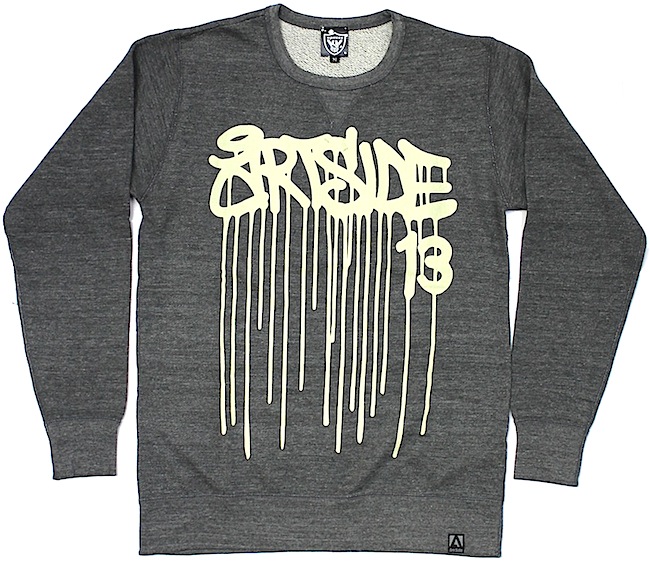 ART SIDE Casperデザイン"DRIP"クルースウェット　2色展開　9oz